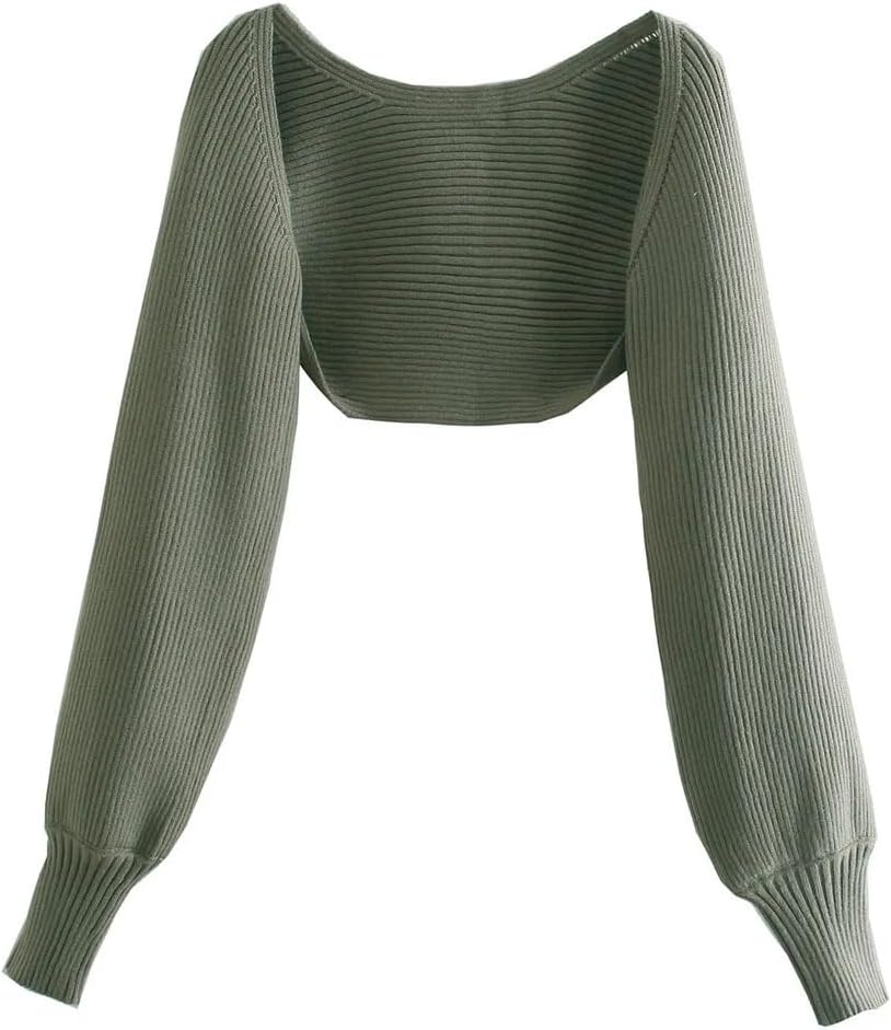 Women'S Open Front Long Sleeve Knit Crop Cardigan Sweaters